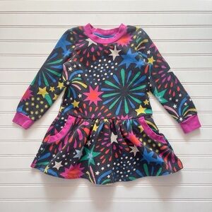 MINI BODEN VGUC Colorful Fireworks Sweatshirt Dress